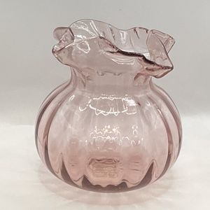 Cranberry Ruffled Hand Blown Art Glass by Two’s Company Glows